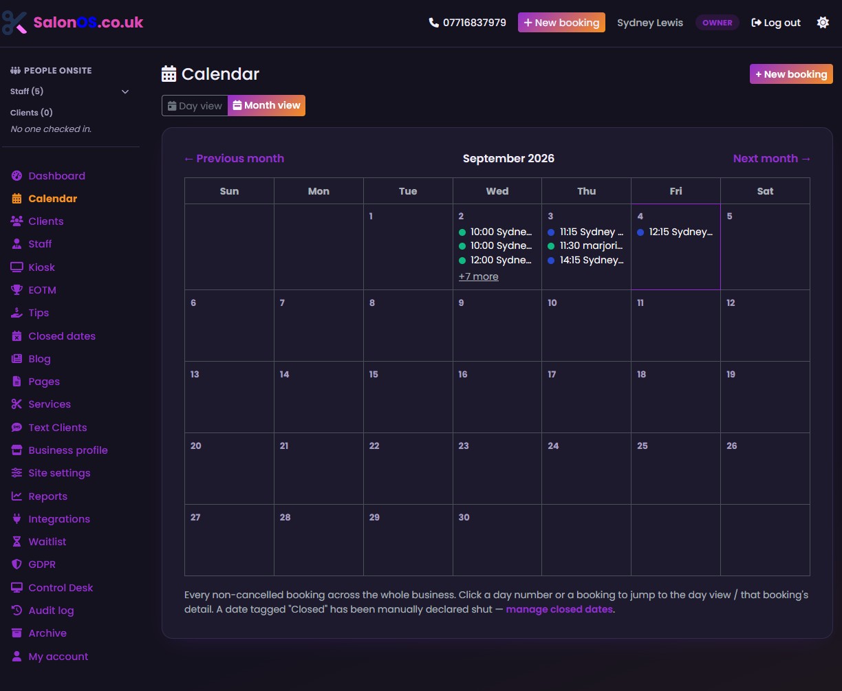 SalonOS - Salon Management Website v1