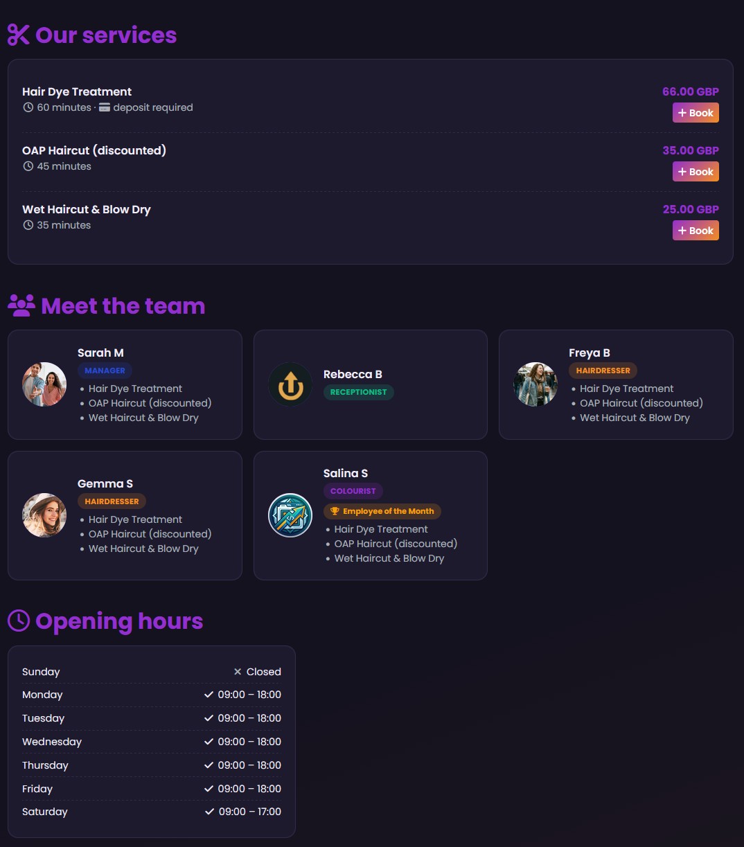 SalonOS - Salon Management Website v1