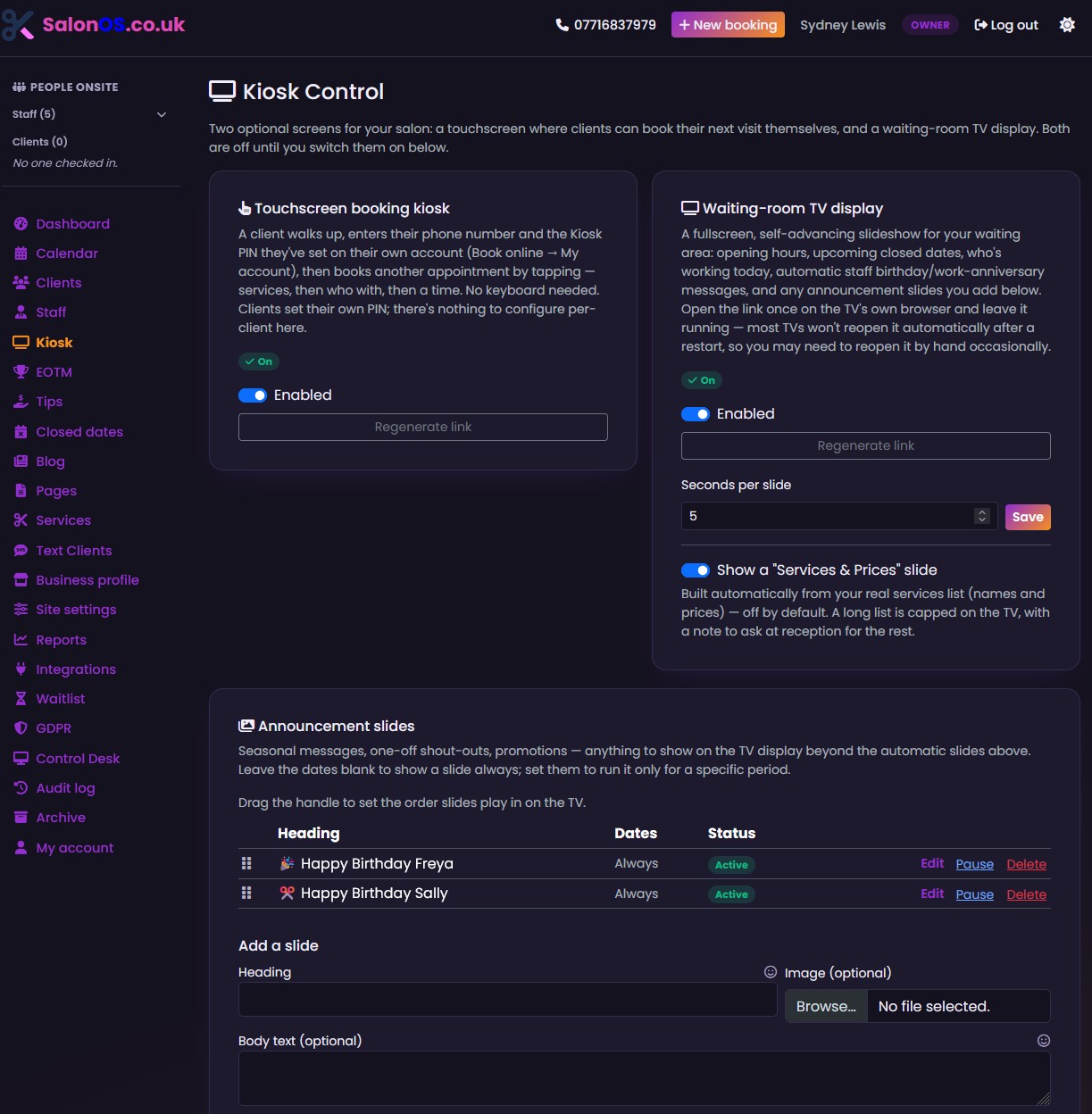 SalonOS - Salon Management Website v1